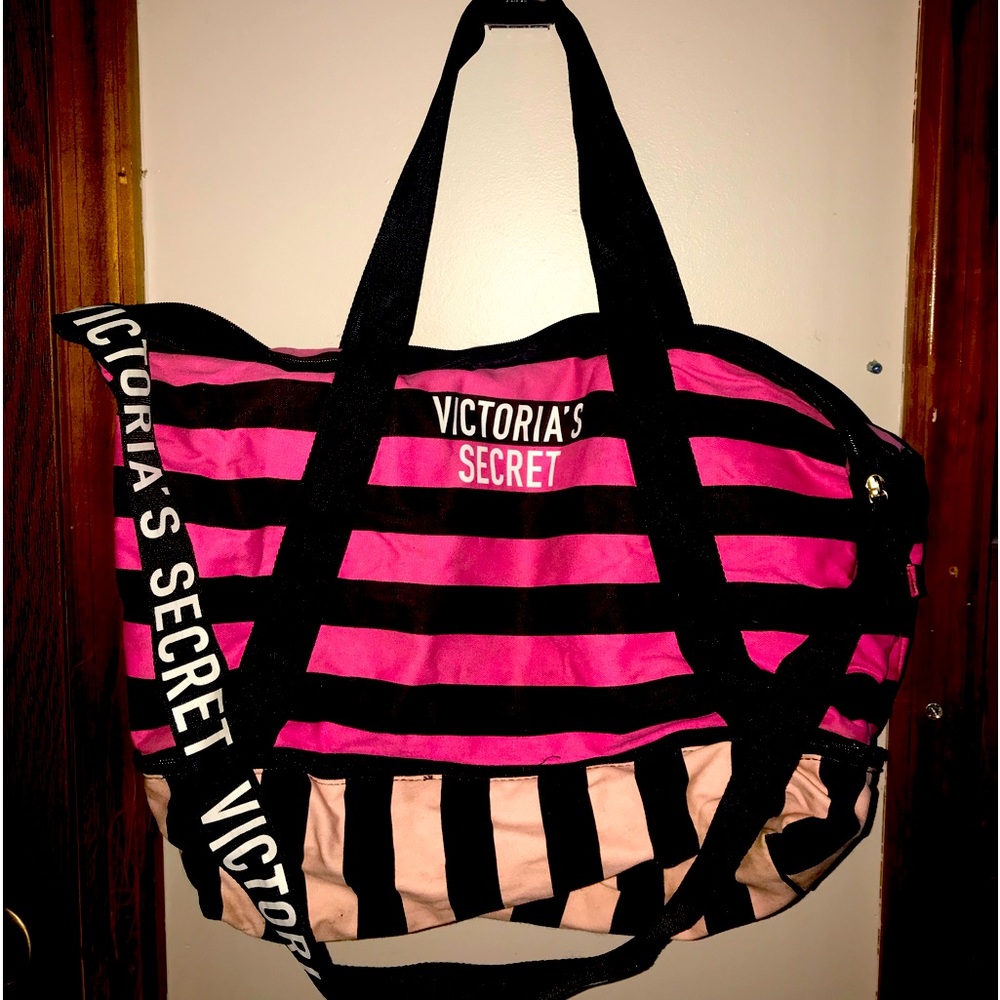 VS PINK Striped Duffel Bag